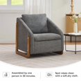thumbnail image 7 of iooHug Mid-Century Chenille Upholstered Accent Chair, 250lbs Arm Chair with Wooden Frame for Living Room, Bedroom（Gray）, 7 of 7
