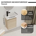 thumbnail image 2 of 16 Inch Small Bathroom Vanity with Single Sink, Modern Floating Bath Vanity Cabinet, Oak, 2 of 10