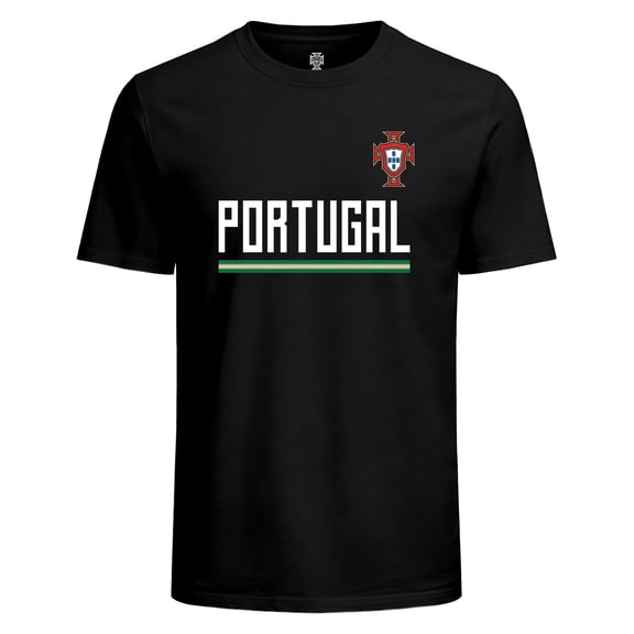 Icon Sports Portugal Soccer (FPF) Official Licensed Player 7 Cotton T-Shirt - Black, Adut Large
