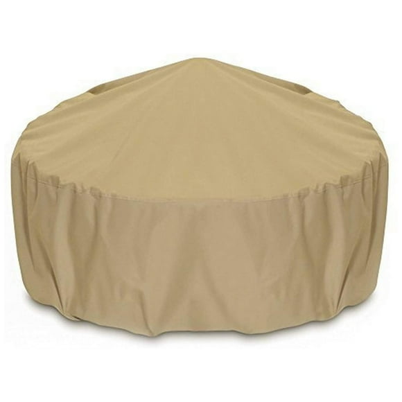 Two Dogs Designs 2D-FP48005 Fire Pit Cover with UV Protection, 48 Inch, Khaki