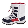 thumbnail image 5 of Beverly Hills Polo Club Toddler Boys And Girls Winter Snow Boots, Color: Waterproof, Outdoor, Warm, Faux Fur Lined (Toddler), Color: White Navy, 6, 5 of 7