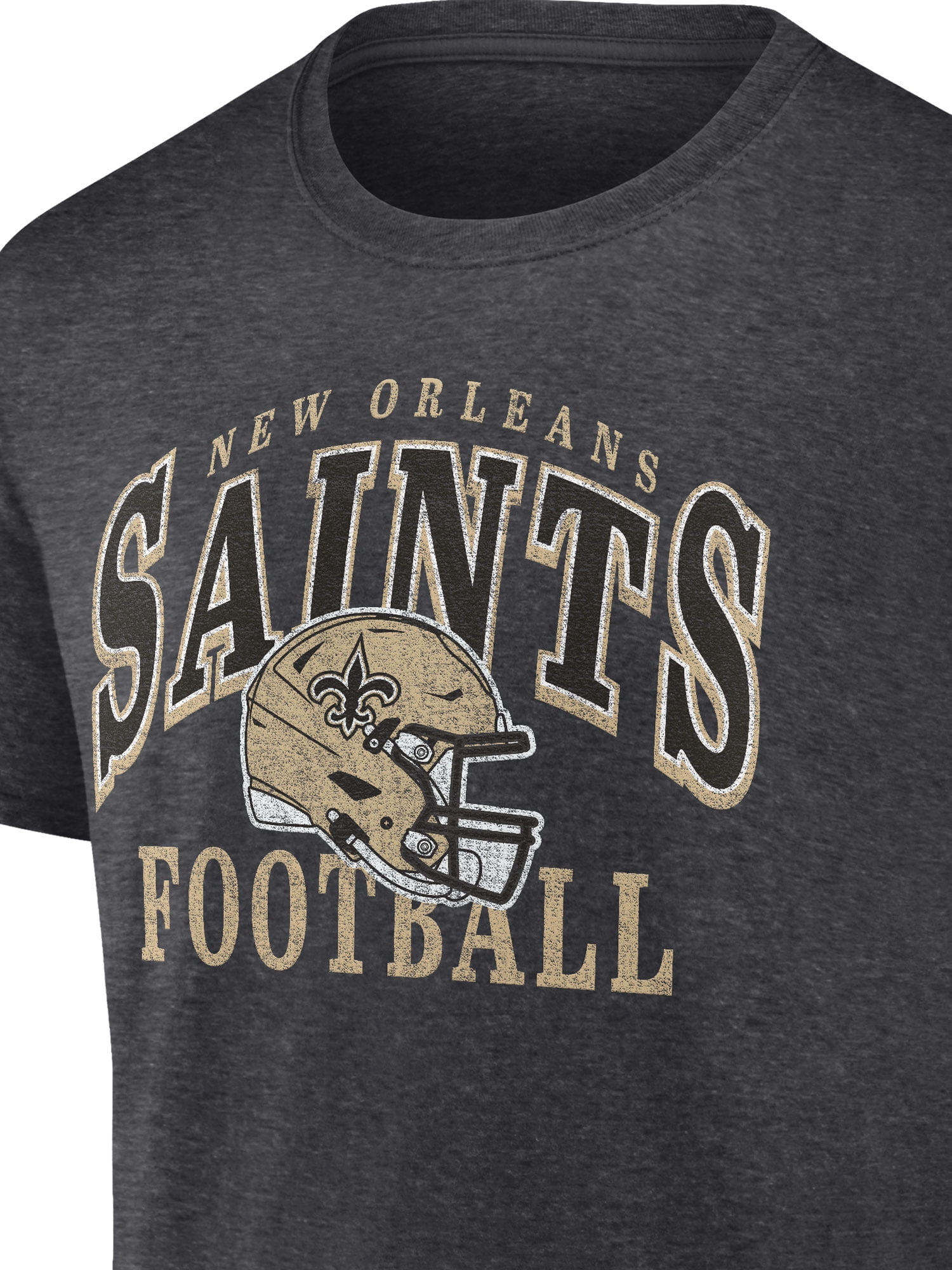 NFL New Orleans Saints Men's Cotton Charcoal Heather Short Sleeve T-Shirt