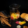 thumbnail image 4 of Square Glass Jar Grain Canister Sealed Food Storage Container for Loose Tea Coffee Bean (550ml), 4 of 8