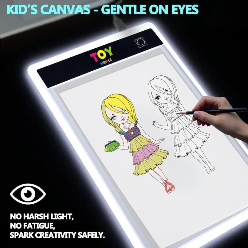 Kids Light Pad Art Kit – Reusable Acrylic Stickers with Drawing Board & Carry Case | Creative DIY Toy for Holiday Play