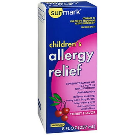Sunmark Cherry Allergy Relief Antihistamine, 8 Fl. Oz.