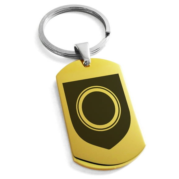 Stainless Steel Annulet Fidelity Coat of Arms Shield Engraved Dog Tag Keychain Keyring