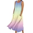 thumbnail image 1 of FAIWAD Robes d'Été Grande Taille pour Femmes 2024 Sans Manches Décontractées Robe Maxi Dégradé Boho Plage Robe Débardeur, 1 of 5
