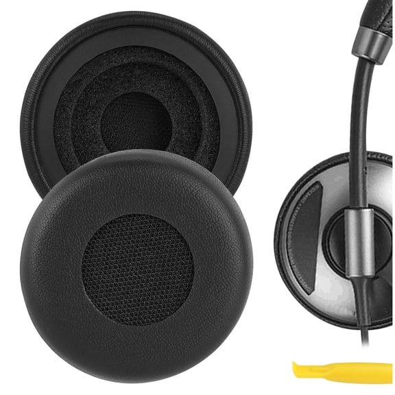 Geekria QuickFit Replacement Ear Pads for Plantronics Blackwire C 510/ 520/ 710/ 720, H 251/ 261/ 351/ 361 Headphones, Ear Cushions, Repair Parts (Black)