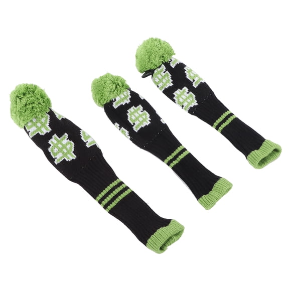 Couvre-tête de Club de Balle, Couverture de Tête de Club de Balle Tricotée de 3 Couvertures de Club de Balle en Tricot pour la Protection de Club de Balle Bleu et Blanc, Vert et Noir