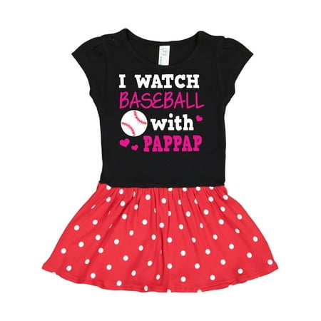 

Inktastic I Watch Baseball with My Pappap Gift Toddler Girl Dress