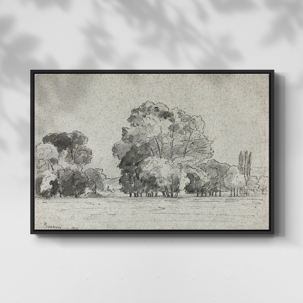 Vintage Landscape-MXIII By Wexford Home Framed in Black Wood Gallery Wrapped Canvas 25 in. x 37 in.