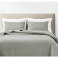 thumbnail image 2 of Chezmoi Collection Motley 3-Piece Geometric Embroidered Patchwork Pre-Washed Cotton Quilt Set, 2 of 8