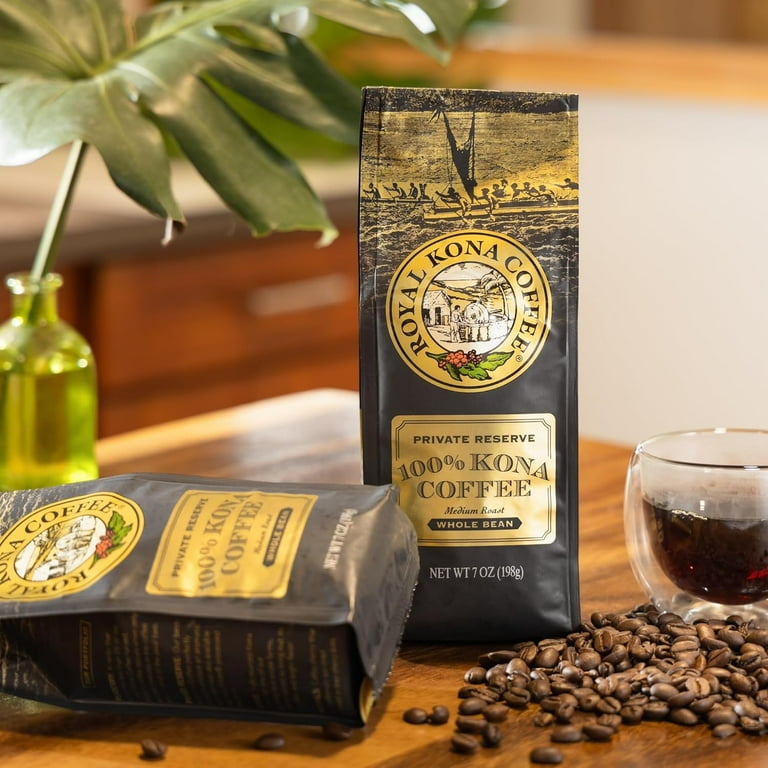 Royal Kona Coffee, Medium-Light Roast Whole Bean, 100% Hawaiian