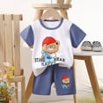 thumbnail image 4 of TOWED22 Infant Toddler Girls Boys 2 Piece Outfits Print Short Sleeve Round Neck T-Shirt Top Cotton Shorts Sets Clothes(White,2-3 Y), 4 of 4