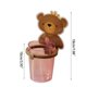 thumbnail image 2 of Cute Bear Free Punch Mouthwash Cup Bathroom Storage Box Suction Wall-Mounted Pink and transparent, 2 of 4