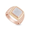 thumbnail image 3 of AFFY Two Tone Cluster Ring for Men, 0.10CT Natural Diamond 14K Rose Gold over Silver-13, 3 of 5