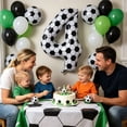 thumbnail image 4 of 40in Black And White Soccer Ball Number 4 Football Balloon Large Digit 4 | Suitable For Birthday Soccer Themed Party Decorations, 4 of 8