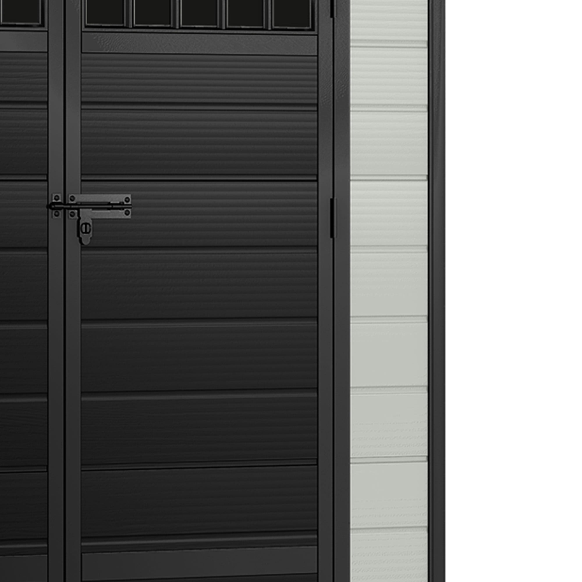 Uforic 6x4.4 FT Outdoor Storage Shed with Floor and Window, Large Storage Shed with Lockable Door, and Vents, Blue Gray