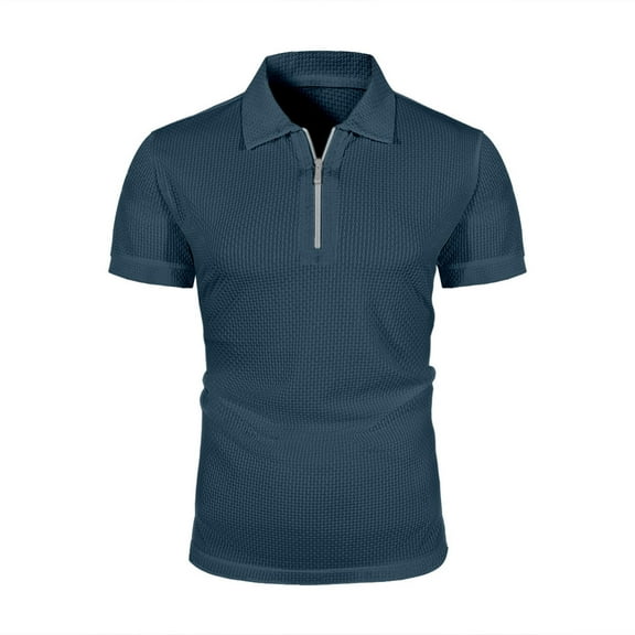 Men's Muscle Polo Shirts Dry Fit Short Sleeve Stretch Slim Fit T Shirts Workout Golf Shirt