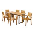 thumbnail image 7 of Alderson Outdoor 6-Seater Rectangular Acacia Wood Dining Set, Teak and Black, 7 of 7