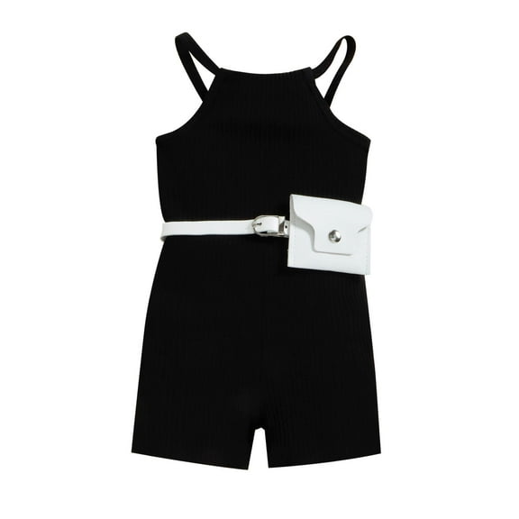 Odeerbi Baby Boy Girl Clothes Toddler Outfit 2025 Fashion Cute Solid Color Cotton Vest Pack Jumpsuit Romper Suit Black