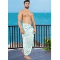 thumbnail image 4 of LA LEELA Men's Holiday Pareo Standard Swimsuits Elegant Vacation Sarong Swimwear Long Swim Beach Wrap One Size Fish, White Vacation, 4 of 5