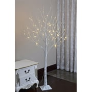 Lightshare 6 Feet Pre-Lit LED Birch Tree, 72 LED Lights, Warm White