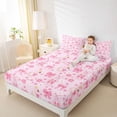 thumbnail image 4 of Feelyou Bow Swan Animal Twin Sheet Sets, Pink Blossoms Flower Bedding, 3 Pieces, 4 of 7