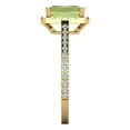 thumbnail image 3 of 1.86 ctw Solitaire with Zirconia Diamond Accents Anniversary Ring for Women | Emerald Cut Natural Peridot | Hyperallergenic Solid 18K Yellow Gold, 3 of 5