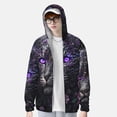 thumbnail image 2 of Balery Purple-Eyed Floral Leopard Sudadera ligera de manga larga con capucha y protección solar UPF 50+ para hombre y mujer, ideal para pesca y running-3X-Large, 2 of 7