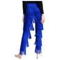 thumbnail image 3 of Doomiva Women Latin Dance Pants Fringe Ballroom Pants Tassel Tango Salsa Dancing Practice Pants Royal Blue M, 3 of 6