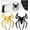 Black+Golden, variant on 3D Spider Emblem, Personalized Cool Metal Spider Shape Logo Car Body Sticker, Decorative Badges Sticker for Bumper Fender Side Door Window, Exterior Car Accessories (Silver)
