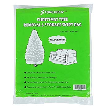 Christmas Tree Removal Bag 3MIL Heavy Duty with 2pcs Binding Wire 90' Tall Tree Skirt Storage Disposal Bag Waterproof Dustproof Patio Furniture Cover Large Multi-Purpose