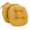 thumbnail image 1 of 16-inch Solid Micro Suede Round Tufted Chair Cushions (Set of 2), 1 of 4
