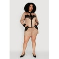 thumbnail image 2 of Womens Plus Size Faux Suede High Waisted Fringe Hem Shorts, 2 of 4