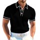 thumbnail image 2 of Camisas Casuales de Manga Corta de los Hombres de 3 Botones con Collar de Solapa, Blusa de Verano Transpirable, 2 of 9