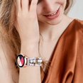thumbnail image 6 of XIHAMA Beaded Boho Bracelet for Samsung Galaxy Watch 7/6/5/4 40/44mm Strap/Active 2 Watch 4 Classic 42mm Strap Women, 20mm Handmade Cute Elastic Crystal Beaded Bracelet, 6 of 7