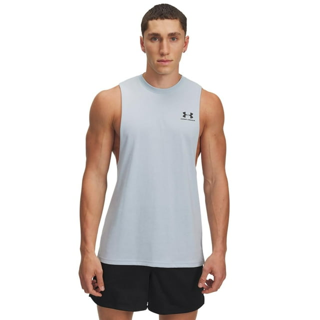 Camiseta Under Armour Sportstyle con corte en el pecho izquierdo para hombre, azul S