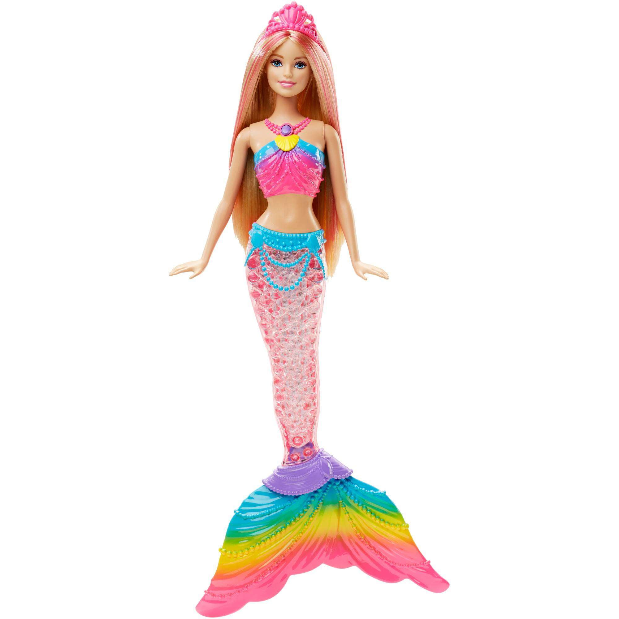Barbie 10154 Rainbow Light Up Barbie Mermaid Doll Top Quality Barbie Doll 