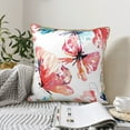 thumbnail image 6 of YFYANG Square Velvet Decorative Throw Pillow, 16"x16" Vintage Watercolor Butterfly Doodle Pattern Sofa Bed Cushion Pillows, 6 of 7
