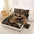 thumbnail image 2 of Homewish Rustic Farmhouse Cabin Queen Sheets,Retro Dog Duck Queen Sheet Sets,Brown,4-Piece,1 Flat Sheet, 1 Fitted Sheet and 2 Pillowcases, 2 of 6