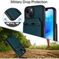 thumbnail image 6 of Magnetic Wallet Case for iPhone 14 Pro Max -Compatible with Magsafe-with Detachable Card Holder for Phone case Kickstand,Shockproof and Durable Phone Cover for iPhone 14 Pro Max(Green), 6 of 16