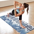 thumbnail image 6 of Blue Chevron Geometric Boho Pattern Hot Yoga Mat Towel Non Slip for Hot Yoga - Quick-Drying Yoga Mat Cover with 4 Corner Pockets with Travel Bag - Hot Yoga Towel Non Slip 74"x26", 6 of 6