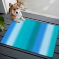 thumbnail image 4 of Teal Green Blue Ombre Washable Small Entryway Area Rugs 2'x3', Modern Vertical Striped Gradient Art Low Pile Throw Rug Non-Slip Sturdy Edge Binding Carpet for Front Door Floor Room Entry, 4 of 9