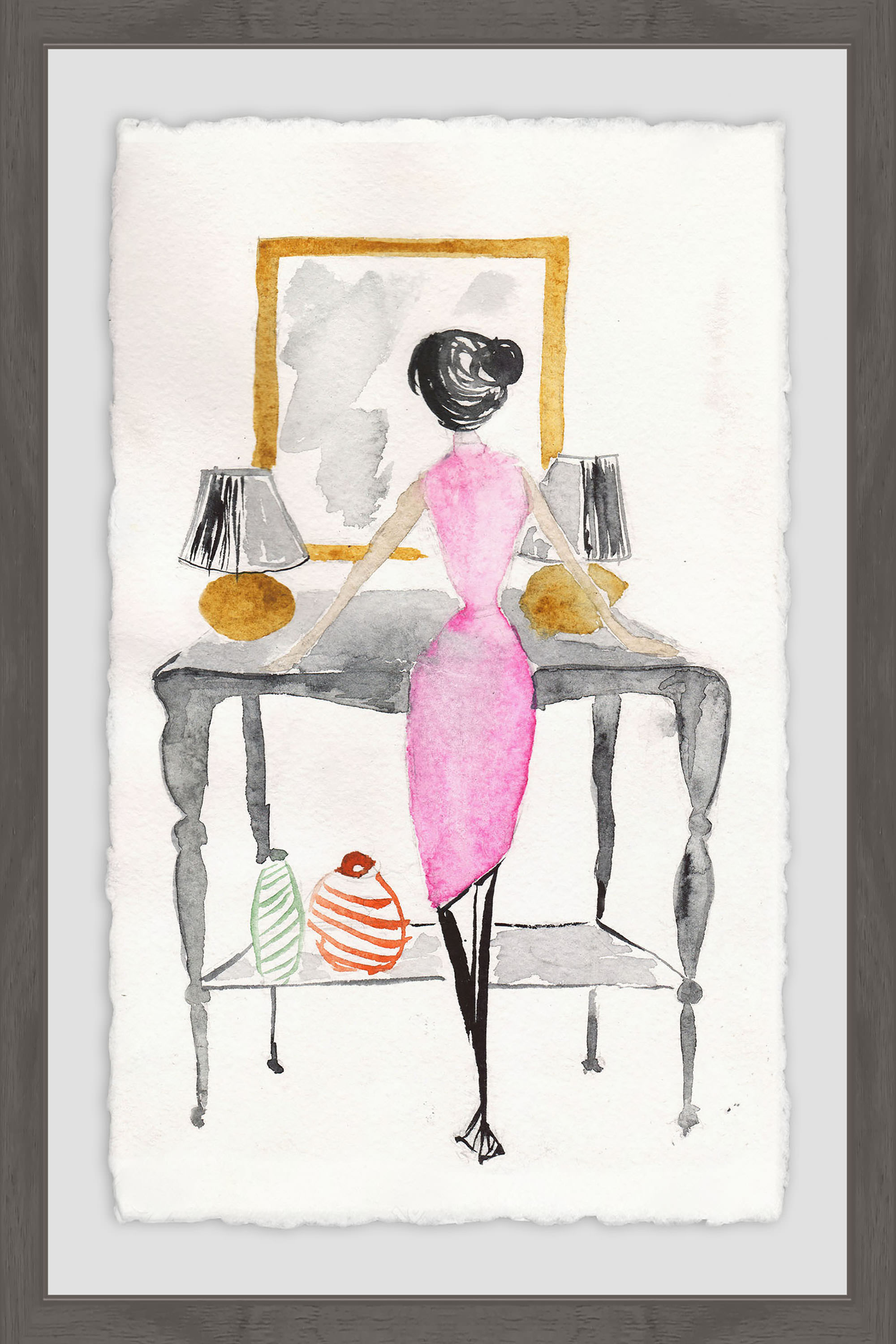 Pretty Pink Dress Framed Painting Print