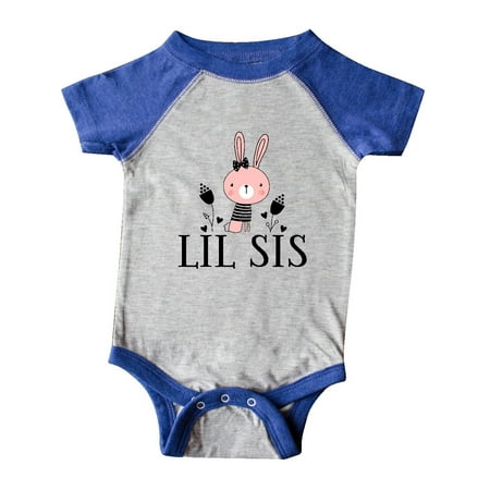 

Inktastic Little Sister Girl Bunny Lil Sis Gift Baby Girl Bodysuit