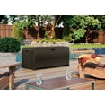 thumbnail image 4 of Suncast 73 gal. Outdoor Resin Wicker Deck Box – Pad-Lockable Storage Chest, Java, 4 of 9