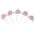 thumbnail image 1 of 12 Piezas De Fieltro De De Pompón De De Cumpleaños Accesorios De Panadería De Rosado Macarena Forma de elefante Topper de pastel, 1 of 8
