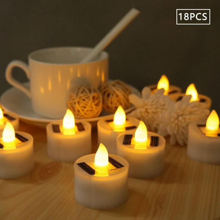 12 Pieces Halloween Solar Candles Outdoor Waterproof Dusk to Dawn