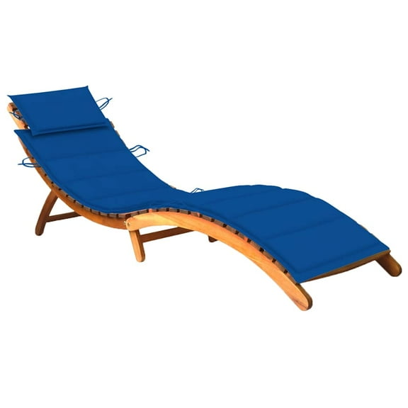 vidaXL Patio Sun Lounger with Cushion Solid Acacia Wood